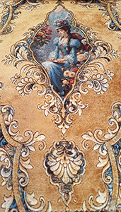 G58-3 GOLD BASE FABRIC WITH ROMANTIC LADY FRAME