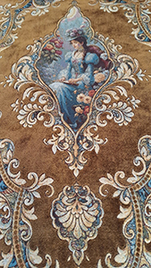 G58-5 UPHOLSTERY FABRIC WITH A LADY FRAME PATTERN